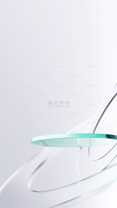 常规背景系列清透感环形玻璃展台