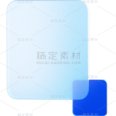通用蓝色边框几何玻璃元素贴纸元素素材