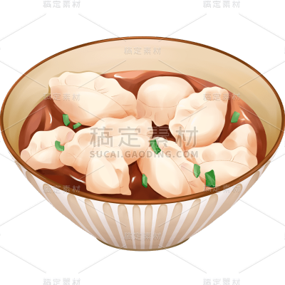 传统节气立冬手绘饺子吃饺子元素