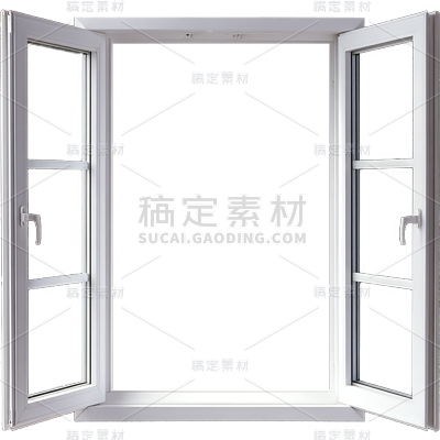 家居系列-通用-写实多格方形打开窗户贴纸 