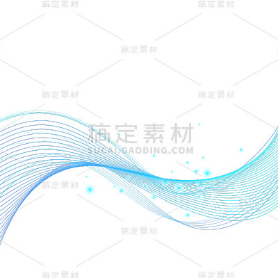 通用元素蓝色科技风科技感光效线条元素