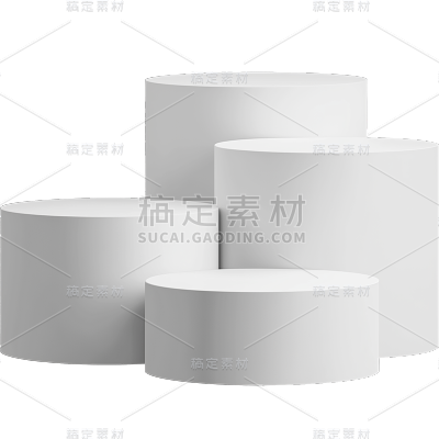 几何系列通用写实圆柱组合元素素材