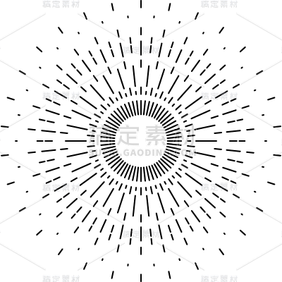 常规系列虚线太阳图通用标元素素材