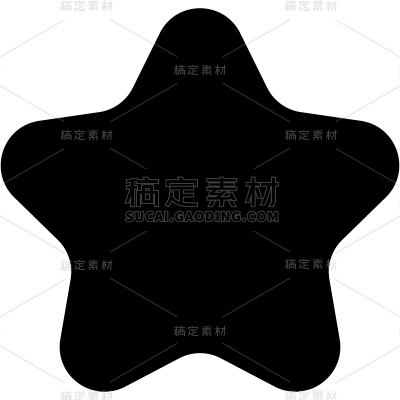 常规通用圆角五角星黑色矢量贴纸元素素材