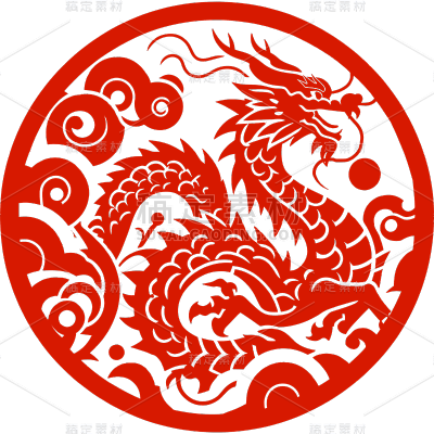 龙年春节过年新年除夕新春2024金色中国风龙纹