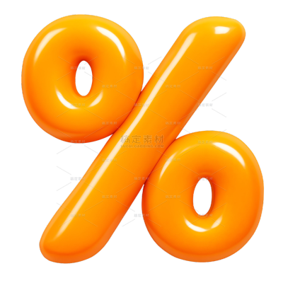 促销系列3D膨胀感黄色%折扣元素