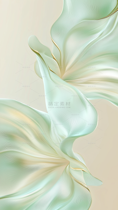 常规背景系列立体感浅绿色鎏金肌理感造型背景