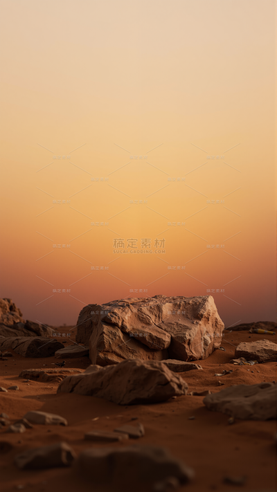 风光系列自然感黄昏沙漠沙石展台背景