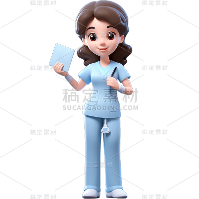 3D护士系列人物贴纸