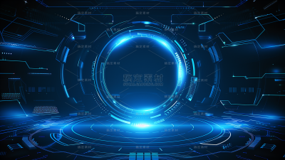 通用科技风蓝色数据展示屏显示屏背景素材