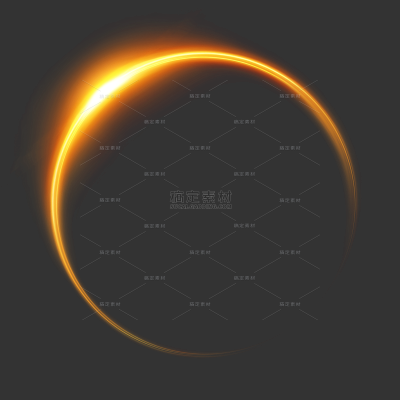 特效系列科技感金色高光圆弧光圈光效元素（td）