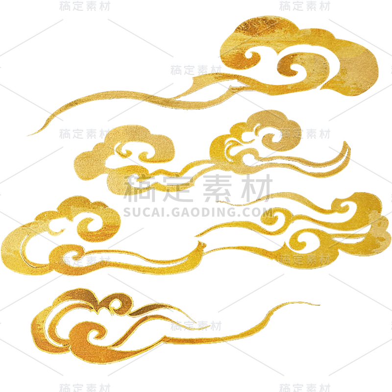 通用元素金色烫金云纹中国风元素