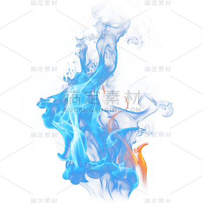 通用蓝色火焰火花免抠元素