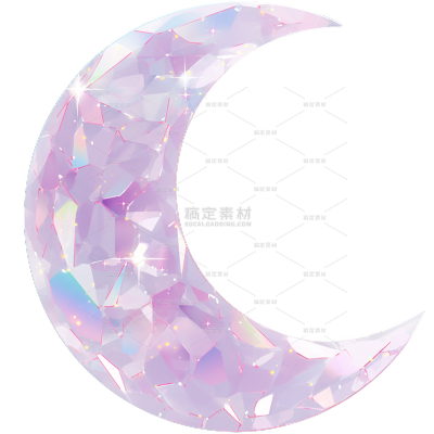 宇宙系列玻璃质感梦幻弯月多角度
