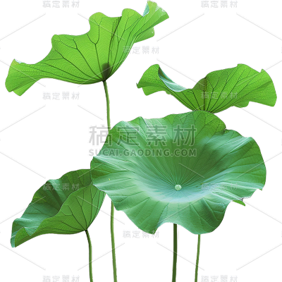 夏天通用实景荷叶绿色植物元素素材