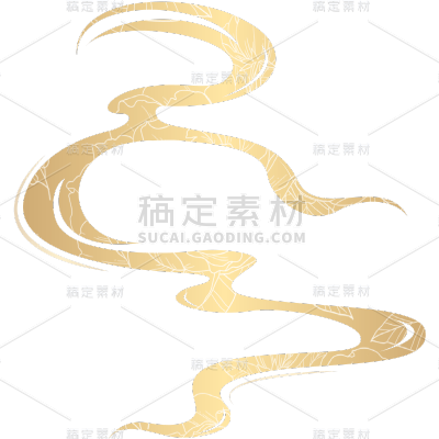 中国风通用金色带状纹理祥云元素素材