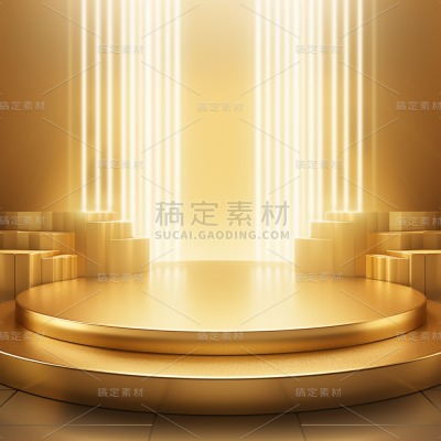 背景通用金色展台背景场景图片素材