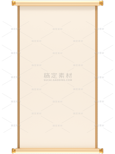 常规中国风金色细横杆竖版卷轴