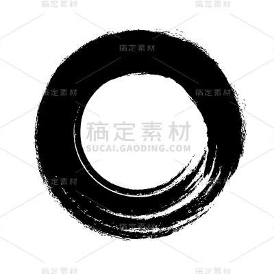 中国风水墨毛笔圆圈圆环元素