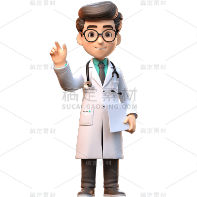 3D立体三维医生职业人物