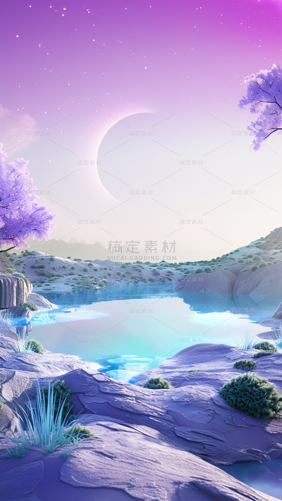 618通用展台3D虚拟自然背景图片素材