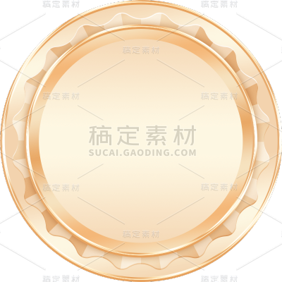 通用电商金属质感金色圆形促销标签元素贴纸