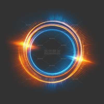 特效系列科技感橙蓝色光点光圈元素（td）