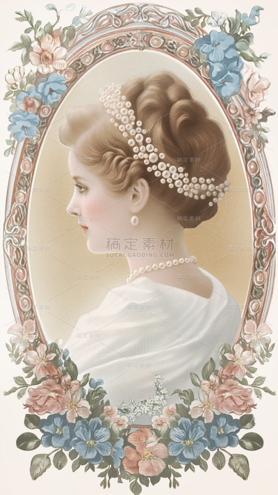 常规系列肌理插画花环边框通用背景素材