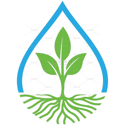图标系列插画风水滴植物根土图标（td）