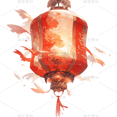 中国风红色灯笼贴纸