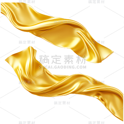 通用金色丝带绸带装饰元素