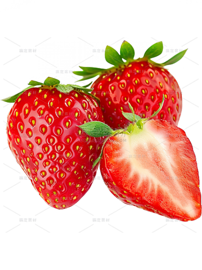 夏季果蔬通用多主体截面草莓元素素材