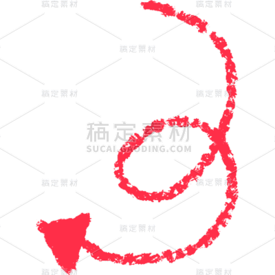 小红书蜡笔风箭头涂鸦可爱贴纸