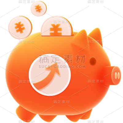 金融理财保险插画伪3D轻拟物组合元素素材