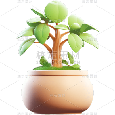立体风绿植植物贴纸