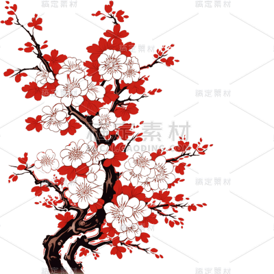 中国风梅花花朵