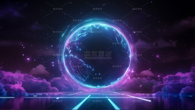 宇宙系列厚涂风发光星球+星云