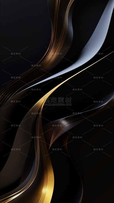 背景通用黑金抽象立体背景图片素材