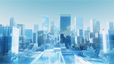 通用科技风3D微缩城市背景素材