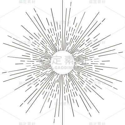 常规通用简约放射线条元素贴纸
