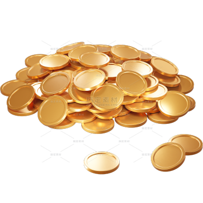 促销系列3D光泽感坠落的一堆金币