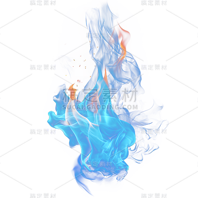 通用蓝色火焰火花免抠元素