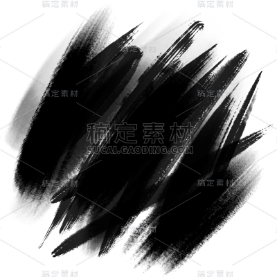 常规系列黑色毛笔涂鸦笔触通用元素素材