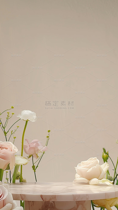 植物通用实景简约花朵展台背景场景图片素材