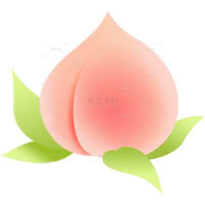 果蔬系列粉色弥散风渐变桃子元素
