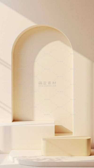 背景系列简约感光影瓶子岩石展台