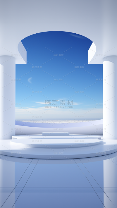 3D立体三维空间蓝色背景