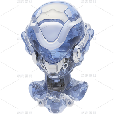 通用科技风3D赛博机器人元素素材