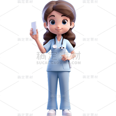 3D护士系列人物贴纸
