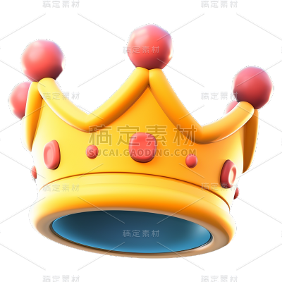 3D立体卡通感皇冠免抠元素